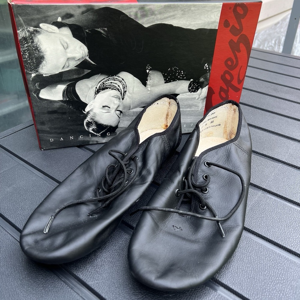 CAPEZIO Women's Black Leather BALLET SHOES Size 10 M Dance EJ1